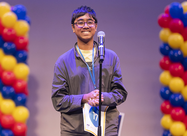 Nikhil Sha, right, a seventh grader from Palmetto Middle School, won for Miami-Dade and Monroe County.